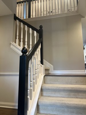 Stairwell Overhaul - Our client wanted to refresh the stairwell so it flowed seamlessly with the rest of the home. They were very pleased with the crisp lines and updated look. Stairwell Overhaul - Our client wanted to refresh the stairwell so it flowed seamlessly with the rest of the home. They were very pleased with the crisp lines and updated look.