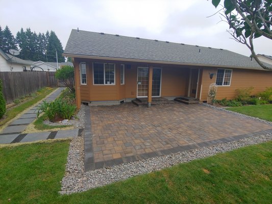 Kelly Solomons Patios - This Patio use to be a Deck and We have it replace it with Pavers and Walk-pathway with two stairs entrance. Kelly Solomons Patios - This Patio use to be a Deck and We have it replace it with Pavers and Walk-pathway with two stairs entrance.