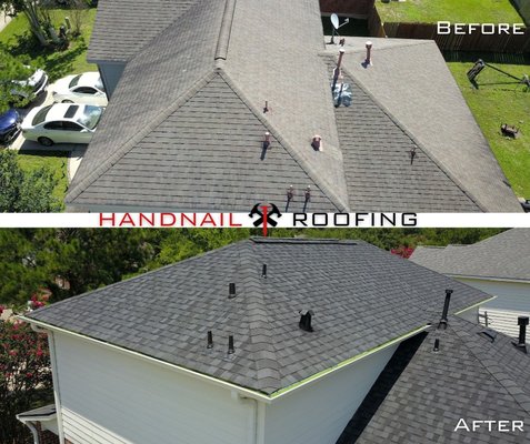 Upgraded Roof - This roof was leaking and after the heavy rain, we knew it was time for a complete upgrade.
Highlights:
✅Replaced the old roof with CertainTeed Landmark AR shingles and topped it off with the dual-layer, impact-resistant ShadowRidge shingles.
✅Added Roofnado synthetic underlayment for extra protection.
✅Painted a fresh coat of Natural Choice Sherwin SuperPaint on the exterior.
✅Installed new gutters. Upgraded Roof - This roof was leaking and after the heavy rain, we knew it was time for a complete upgrade.
Highlights:
✅Replaced the old roof with CertainTeed Landmark AR shingles and topped it off with the dual-layer, impact-resistant ShadowRidge shingles.
✅Added Roofnado synthetic underlayment for extra protection.
✅Painted a fresh coat of Natural Choice Sherwin SuperPaint on the exterior.
✅Installed new gutters.