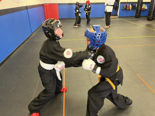 Sparring - Sparring is a great way for students of all ages to practice defending themselves and gain confidence.