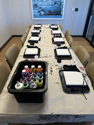 Team building - This is a private team building event hosted at a WeWork space! I can travel to you, all I need is a table and chairs to paint at I can provide all other materials necessary to complete this class. Team building - This is a private team building event hosted at a WeWork space! I can travel to you, all I need is a table and chairs to paint at I can provide all other materials necessary to complete this class.