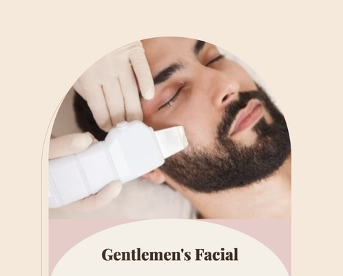 Gentlemen's Facial - Designed specifically for men, this therapeutic facial refines pores, improves skin tone, and soothes razor burn. Treatment includes cleansing, exfoliation, mask, LED light therapy, and relaxing upper body massage.

$115 - 60 min