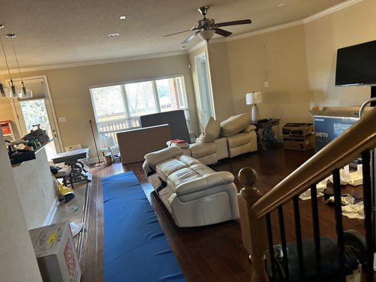 From home into storage - I recently assisted a customer with moving their furniture from their home into storage. We carefully wrapped each piece of furniture to ensure its protection during the move.