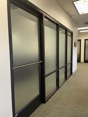 froster glass for privacy in office - We did a dusted crystal frost for a counseling office in town. Great privacy while keeping the room feel open. froster glass for privacy in office - We did a dusted crystal frost for a counseling office in town. Great privacy while keeping the room feel open.