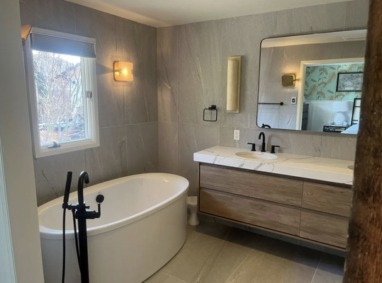 Bathroom Remodels - Our bathroom remodel portfolio highlights stunning transformations that blend luxury, comfort, and functionality. From spa-inspired retreats to efficient family bathrooms, each project features modern fixtures, custom vanities, and elegant tile work. Explore our gallery to see how we elevate spaces with thoughtful design, innovative solutions, and exceptional craftsmanship—creating bathrooms that are both beautiful and practical. Bathroom Remodels - Our bathroom remodel portfolio highlights stunning transformations that blend luxury, comfort, and functionality. From spa-inspired retreats to efficient family bathrooms, each project features modern fixtures, custom vanities, and elegant tile work. Explore our gallery to see how we elevate spaces with thoughtful design, innovative solutions, and exceptional craftsmanship—creating bathrooms that are both beautiful and practical.