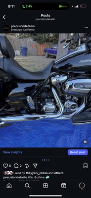 Check out @precisiondetailin on Instagram I have 4K followers and almost 200 posts about detailing - Got all the tiny spots for the engine compartments of the motorcycle and Exterior wax and wax Check out @precisiondetailin on Instagram I have 4K followers and almost 200 posts about detailing - Got all the tiny spots for the engine compartments of the motorcycle and Exterior wax and wax