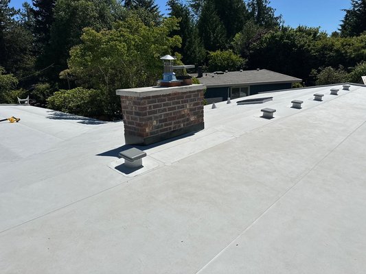Gaf 60 mil replacement with new chimney rebuild - Correct ventilation, remove 4 layers of roofing, new fascia, new gutters and chimney rebuild Gaf 60 mil replacement with new chimney rebuild - Correct ventilation, remove 4 layers of roofing, new fascia, new gutters and chimney rebuild