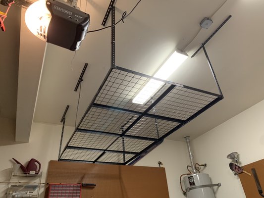 Storage rack - Customer asked to install a ceiling garage storage. Storage rack - Customer asked to install a ceiling garage storage.