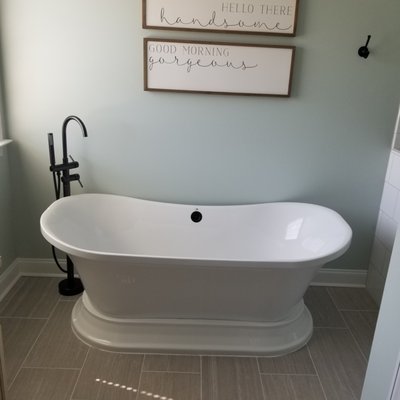 Bathtub install - We installed a free standing garden tub Bathtub install - We installed a free standing garden tub