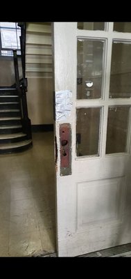 FDNY broken the front door of the building
we fixed it - fixed the front door of the building FDNY broken the front door of the building
we fixed it - fixed the front door of the building