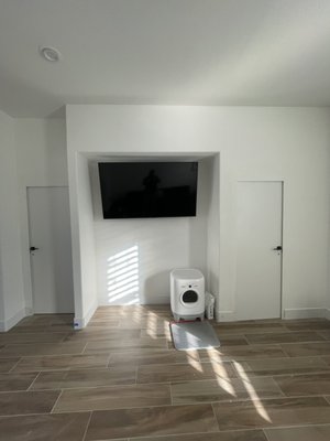 Invisible sliding barn doors and custom "frameless" entry doors in remodel - The client wanted to enclose the guest bedrooms with "invisible" sliding barn doors for the bathrooms and then "frameless" doors that I needed to customize to fit the entry ways. Invisible sliding barn doors and custom "frameless" entry doors in remodel - The client wanted to enclose the guest bedrooms with "invisible" sliding barn doors for the bathrooms and then "frameless" doors that I needed to customize to fit the entry ways.