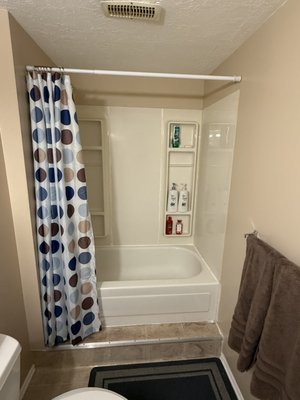 Bathroom Remodel - This full Bathroom remodel was completed with great attention to details. Full bathroom remodeled Customers toilet was reused / reinstalled (few months old only) , Installed new sink and faucet for the full finished