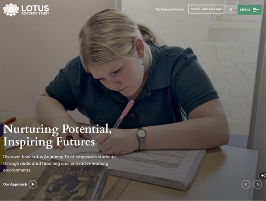 Lotus Trust: Building a Digital Foundation for Growth - For Lotus Trust, likely an organization with a focus on community or education, we provided comprehensive web development services. Our goal was to establish a strong digital foundation through expert Web Design and intuitive UX/UI, ensuring accessibility and ease of use. We focused on creating a platform that clearly communicates their mission and values, supported by Content Optimization and SEO strategies to enhance visibility and engagement with their target audience, thereby fostering trust and growth.
