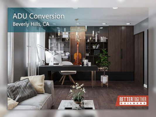 ADU Garage Conversion | Beverly Hills, California - A beautiful home office built for a client that now works more from home in Beverly Hills, California. Garage conversions are a great way to create extra office space separated from your main house. ADU Garage Conversion | Beverly Hills, California - A beautiful home office built for a client that now works more from home in Beverly Hills, California. Garage conversions are a great way to create extra office space separated from your main house.