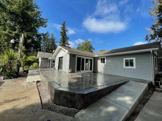 Customer extended Driveway patio - customer requested an extended Driveway for more parking space and a decorative patio Customer extended Driveway patio - customer requested an extended Driveway for more parking space and a decorative patio