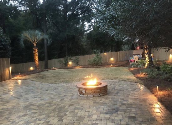 Firepit and Outdoor lighting - Perfect time of the year call DC Lawn and Landscape to discuss your entertainment area 251-599-2401