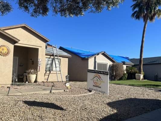 Phoenix reroof - Customer called us from a referral of a previous client. Their insurance company denied the claim for a brand new roof. After we came out I worked with the insurance company prepared a video to show why the roof had to be replaced. After two days working with the customer and the insurance company they agreed to pay for the roof. Phoenix reroof - Customer called us from a referral of a previous client. Their insurance company denied the claim for a brand new roof. After we came out I worked with the insurance company prepared a video to show why the roof had to be replaced. After two days working with the customer and the insurance company they agreed to pay for the roof.