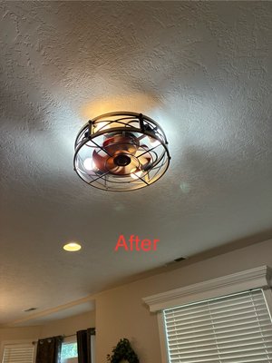 Living Room Light/Fan Install - Upgraded this living room with a sleek ceiling fan light combo. Better airflow, better lighting, and a cleaner look.
