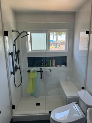 BEAUTIFUL SHOWER DOORS! - Here are some Samples of the Beautiful Shower Doors we Do!

#1 is a 3/8" Frameless Shower Door and Panel with Matte Black Hardware.
#2 is a 3/8" Euro Slider/Barn Door Shower with Brushed Nickel Hardware.
#3 is a Semi Frameless Twin Roll with Frosted Glass with Brushed Nickel Hardware.
#4 is a Frameless Euro Slider Angled Unit with Panel and Sliding Door with Satin Brass Hardware

We Provide ENDURO SHIELD COATING to all of our showers at NO ADDITIONAL COST!

Shower Sale Going on through 01/31/2025.  Call for your Quote Today.