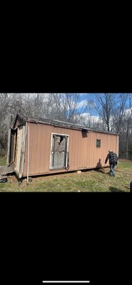 Complete shed remodel - Complete shed remodel with an added deck and over hang roof was completely replaced outside was painted and new flooring put down