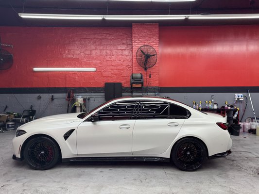 BMW M5 FULL PLATINUM SERVICE - BMW M5 in for its weekly clean. Customer requested our FULL PLATINUM SERVICE totaling out at $60. Package includes: Vacuum, Foam wash, Spray wax, Wheel Cleaning, Soft towel dry and leather conditioning. Call in and book yours today!