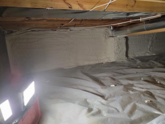 Crawl Space Moisture Barrier and Spray Foam applied - This was a new addition on a home that needed the area to be sealed and not allow any moisture. Crawl Space Moisture Barrier and Spray Foam applied - This was a new addition on a home that needed the area to be sealed and not allow any moisture.