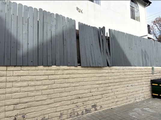 Outdoor Fence Repair - A customer contacted us regarding a damaged wooden fence at their apartment complex. Our team promptly scheduled an on-site visit to assess the damage and provide a detailed estimate. Once approved, we completed the project within three days. All broken, deteriorated wood sections were carefully removed and replaced with new materials to restore the fence’s strength and appearance. The new boards were professionally installed, prepped, and painted to match the existing fence, leaving the property looking clean, secure, and refreshed.