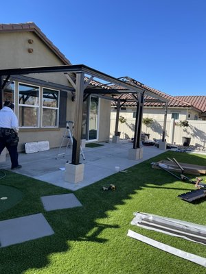 Gazebo assembly - The client wanted to install a gazebo but he preferred 2 and he told me I want something unique put them together and I want them tall but I want them to have light and to look pretty and we said don't say more vuoala !!!!
we made it happen now he is happy and so are we Gazebo assembly - The client wanted to install a gazebo but he preferred 2 and he told me I want something unique put them together and I want them tall but I want them to have light and to look pretty and we said don't say more vuoala !!!!
we made it happen now he is happy and so are we