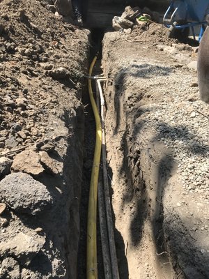 Gas line - This gas line was installed for a 180,000 btu fire pit and a bbq pit. Gas line - This gas line was installed for a 180,000 btu fire pit and a bbq pit.