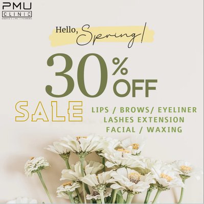 PROMOTION SPRING 2024 30% OFF - We have give you Hot Promotion: 30% OFF this Spring 2024. For Permanent Makeup Service (Lips, Ombré Powder Brows and Lashes) PROMOTION SPRING 2024 30% OFF - We have give you Hot Promotion: 30% OFF this Spring 2024. For Permanent Makeup Service (Lips, Ombré Powder Brows and Lashes)