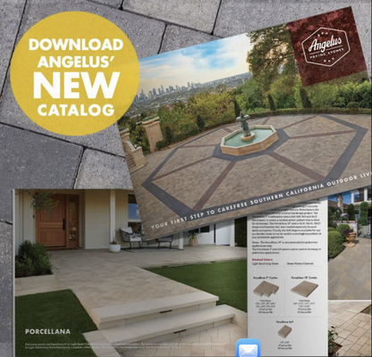 View Our New Catalog - Now available for free download, the updated Angelus catalog features 21 paving stone and 5 decorative wall stone collections — all featuring refined textures, sophisticated color palettes, and inspiring applications for exceptional outdoor living spaces. View more on our website View Our New Catalog - Now available for free download, the updated Angelus catalog features 21 paving stone and 5 decorative wall stone collections — all featuring refined textures, sophisticated color palettes, and inspiring applications for exceptional outdoor living spaces. View more on our website