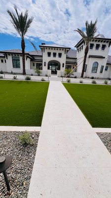 Queen Creek New Build - This new build included artificial turf, decking, a putting green, playground, sports court, outdoor kitchen, shade structure and so much more! Queen Creek New Build - This new build included artificial turf, decking, a putting green, playground, sports court, outdoor kitchen, shade structure and so much more!