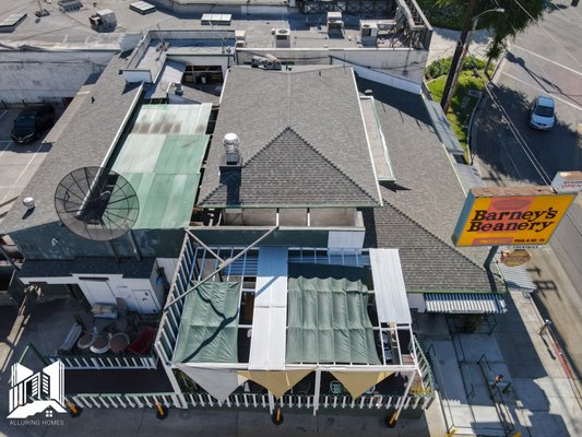 Commercial Roof Restoration - This well know franchise restaurant's roof had tested father-time himself. It was a special project to us since we use to frequent the restaurant.
From start to finish, we meticulously removed the old shingle layer and inspected the plywood. From these angles, there is much more roof than you can see. There is another floor of roofing we replaced and had to circumnavigate the employees and deliverables since the restaurant stayed open during this project.
We were so thrilled to hear that the business owner loved our work. He gave us his second location in Pasadena. Grateful as always, to put our stamp in LA, and leave another commercial roof looking shiny and new. Commercial Roof Restoration - This well know franchise restaurant's roof had tested father-time himself. It was a special project to us since we use to frequent the restaurant.
From start to finish, we meticulously removed the old shingle layer and inspected the plywood. From these angles, there is much more roof than you can see. There is another floor of roofing we replaced and had to circumnavigate the employees and deliverables since the restaurant stayed open during this project.
We were so thrilled to hear that the business owner loved our work. He gave us his second location in Pasadena. Grateful as always, to put our stamp in LA, and leave another commercial roof looking shiny and new.