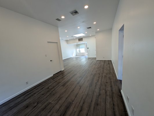 Remodeling kids club - Another full interior renovation completed by ProMen Construction in Los Angeles.
Our team completely transformed this commercial space — from old carpet and damaged drywall to a modern, bright, and functional interior.
We removed all existing carpet, leveled and installed new laminate flooring, built several new partition walls, and added two custom doors to reconfigure the layout. Every wall and window was fully repaired and repainted to achieve a clean, professional look.
We also upgraded the entire electrical system, installed 43 recessed LED lights with new wiring, ensuring perfect brightness and energy efficiency throughout the space.
The result — a modern, elegant, and durable interior, ready for business.
Precision, cleanliness, and craftsmanship — that’s what makes ProMen Construction one of the most trusted remodeling contractors in Los Angeles.
Scope of Work:
• Carpet removal & laminate installation
• New wall framing & door installation
• Drywall repair and painting
• Electrical rewiring & 43 recessed LED lights
• Window repair & finishing
Keywords: commercial remodeling Los Angeles, interior renovation, laminate floor installation, drywall and painting, LED lighting upgrade, office renovation, ProMen Construction Remodeling kids club - Another full interior renovation completed by ProMen Construction in Los Angeles.
Our team completely transformed this commercial space — from old carpet and damaged drywall to a modern, bright, and functional interior.
We removed all existing carpet, leveled and installed new laminate flooring, built several new partition walls, and added two custom doors to reconfigure the layout. Every wall and window was fully repaired and repainted to achieve a clean, professional look.
We also upgraded the entire electrical system, installed 43 recessed LED lights with new wiring, ensuring perfect brightness and energy efficiency throughout the space.
The result — a modern, elegant, and durable interior, ready for business.
Precision, cleanliness, and craftsmanship — that’s what makes ProMen Construction one of the most trusted remodeling contractors in Los Angeles.
Scope of Work:
• Carpet removal & laminate installation
• New wall framing & door installation
• Drywall repair and painting
• Electrical rewiring & 43 recessed LED lights
• Window repair & finishing
Keywords: commercial remodeling Los Angeles, interior renovation, laminate floor installation, drywall and painting, LED lighting upgrade, office renovation, ProMen Construction