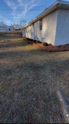 Attorney’s Office Project - 20 rolls of fresh pine straw & some tree/shrub removal for one of our commercial clients. Give me a call for any of your landscape installation needs!
* Landscape Install 
* Drainage 
* Fencing
* Hardscape Design
* Commercial Maintenance