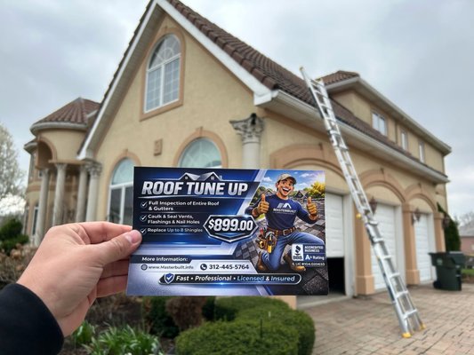 Roof Tune Up - Includes a full roof and gutter inspection at no cost, resealing and recaulking all roof vents, and replacement of up to 8 damaged or missing shingles. Minor repairs are completed to help maintain the roof’s condition and prevent further damage. Roof Tune Up - Includes a full roof and gutter inspection at no cost, resealing and recaulking all roof vents, and replacement of up to 8 damaged or missing shingles. Minor repairs are completed to help maintain the roof’s condition and prevent further damage.