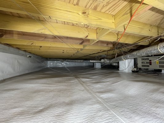 Crawlspace Encapsulation - Marietta - Another completed crawlspace encapsulation by APS Waterproofing in Marietta.
-- ENCAPSULATION BENEFITS --
- It protects your home from mold/mildew - Mold thrives in high humidity environments. By encapsulating the crawlspace, sealing the vents, and installing our commercial-grade dehumidifier, we can control the humidity and remove excess moisture from the air to discourage mold growth.
- Improves Indoor Air Quality - Cleaner air in the crawlspace will lead to cleaner air throughout the home. As dirt-floor crawlspaces are one of the largest contributors to musty odors, the encapsulation will help mitigate/eliminate these odors.
- Reduce Energy Costs - The Advanced Energy Nonprofit Consulting Firm has found that encapsulating a crawlspace can save up to 20% on your energy bills.
- Keeps Pests Out - Bugs and pests prefer dark and damp places. By encapsulating the crawlspace and sealing all the exterior vents, cracks, and holes, not only is it harder for pests to get inside the home, but it also creates an environment that is inhospitable to them.
- Utilize The Area For Storage - As the crawlspace is no longer damp and humid, you can safely store belongings in the crawlspace.
- Moisture Control - By utilizing the dehumidifier, we are able to control and maintain the ideal relative humidity throughout the crawlspace. Crawlspace Encapsulation - Marietta - Another completed crawlspace encapsulation by APS Waterproofing in Marietta.
-- ENCAPSULATION BENEFITS --
- It protects your home from mold/mildew - Mold thrives in high humidity environments. By encapsulating the crawlspace, sealing the vents, and installing our commercial-grade dehumidifier, we can control the humidity and remove excess moisture from the air to discourage mold growth.
- Improves Indoor Air Quality - Cleaner air in the crawlspace will lead to cleaner air throughout the home. As dirt-floor crawlspaces are one of the largest contributors to musty odors, the encapsulation will help mitigate/eliminate these odors.
- Reduce Energy Costs - The Advanced Energy Nonprofit Consulting Firm has found that encapsulating a crawlspace can save up to 20% on your energy bills.
- Keeps Pests Out - Bugs and pests prefer dark and damp places. By encapsulating the crawlspace and sealing all the exterior vents, cracks, and holes, not only is it harder for pests to get inside the home, but it also creates an environment that is inhospitable to them.
- Utilize The Area For Storage - As the crawlspace is no longer damp and humid, you can safely store belongings in the crawlspace.
- Moisture Control - By utilizing the dehumidifier, we are able to control and maintain the ideal relative humidity throughout the crawlspace.
