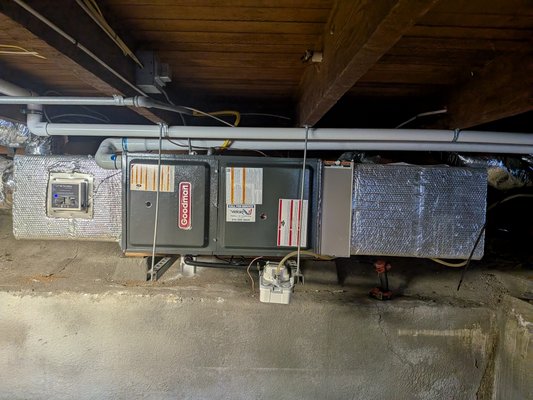 furnace change out. - replaced an old carrier unit with a goodman high efficiency.