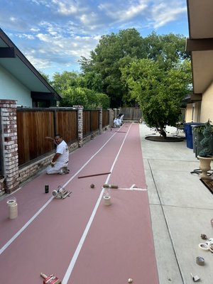 Staining a weathered fence with a solid stain  - Fence staining project fence was weathered so me and the customer came up with a solution to apply two coats of a solid stain that made the fence look brand new. Staining a weathered fence with a solid stain  - Fence staining project fence was weathered so me and the customer came up with a solution to apply two coats of a solid stain that made the fence look brand new.