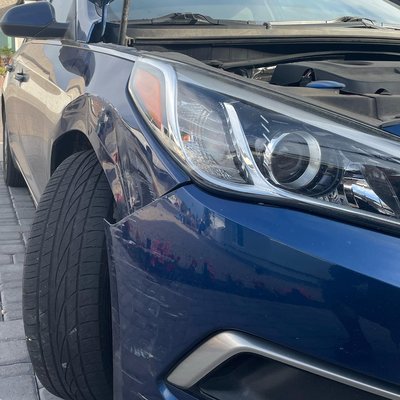 Fender bender - My customer had a fender bender and we had to replace his fender and bumper cause his old parts weren’t useable