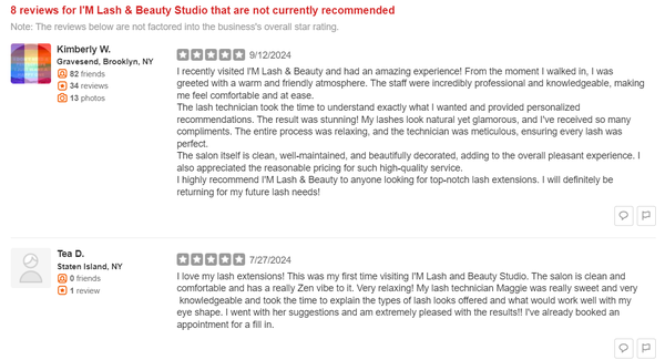 5 Star Reviews - Our lash studio is proud to have consistently received 5-star reviews from our clients. We maintain clean and sanitized facilities, adhere to strict hygiene standards, and use sterilized tools and high-quality products. Your health, satisfaction, and comfort are our top priorities, ensuring a safe and relaxing experience every visit. 5 Star Reviews - Our lash studio is proud to have consistently received 5-star reviews from our clients. We maintain clean and sanitized facilities, adhere to strict hygiene standards, and use sterilized tools and high-quality products. Your health, satisfaction, and comfort are our top priorities, ensuring a safe and relaxing experience every visit.