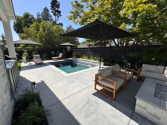 Tiny Plunge Swimming pool - Tiny swimming pool and a complete landscape project in Danville, Designed and built by Alderland located in Walnut Creek, CA.