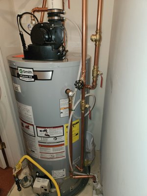 Water Heater Installation - This water heater was installed to replace the previous unit that was leaking.  We are the factory authorized reps for State and AO Smith water heaters.  Call us for more information or submit a current picture your water heater and your information to office@columbiaplumber.net to receive a quote online.  410-997-8414 for questions.