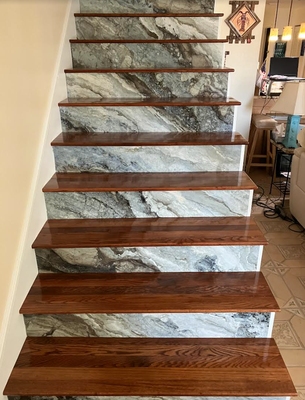 Reclaimed Red Oak flooring - This was reclaimed Red Oak flooring that I turned into a staircase for a satisfied customer Reclaimed Red Oak flooring - This was reclaimed Red Oak flooring that I turned into a staircase for a satisfied customer