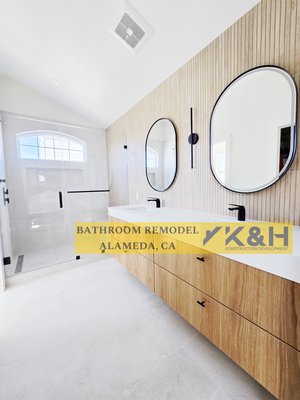 Bathroom Remodel - Alameda, CA - K&H Construction Development specializes in bathroom remodeling. Our team of professionals creates beautiful and functional bathrooms tailored to your needs. Our services include design consultation, material selection, plumbing and electrical work, cabinetry and storage solutions, flooring and wall finishes, lighting and fixtures, and installation. Contact us to discuss your project and transform your bathroom into a stunning space. Bathroom Remodel - Alameda, CA - K&H Construction Development specializes in bathroom remodeling. Our team of professionals creates beautiful and functional bathrooms tailored to your needs. Our services include design consultation, material selection, plumbing and electrical work, cabinetry and storage solutions, flooring and wall finishes, lighting and fixtures, and installation. Contact us to discuss your project and transform your bathroom into a stunning space.