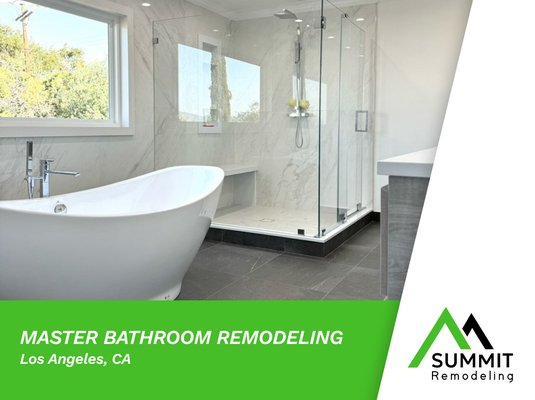 Master bathroom remodeling - We recently completed a stunning master bathroom remodeling project that combines luxury with functionality. The centerpiece of this renovation is a spacious walk-in shower, designed with elegant glass doors and high-end fixtures, providing a spa-like experience right at home. Adjacent to the shower, a custom vanity offers ample storage with sleek, modern cabinetry and a beautiful countertop, adding both style and practicality to the space.
A freestanding tub sits gracefully in a dedicated corner, offering a serene spot for relaxation and soaking. The tub's design complements the overall aesthetic, blending seamlessly with the high-quality tiles and finishes that adorn the entire bathroom. Every detail, from the lighting to the hardware, has been carefully selected to create a harmonious and inviting atmosphere. This master bathroom transformation not only enhances the beauty of the home but also elevates everyday living with its thoughtful and luxurious touches. Master bathroom remodeling - We recently completed a stunning master bathroom remodeling project that combines luxury with functionality. The centerpiece of this renovation is a spacious walk-in shower, designed with elegant glass doors and high-end fixtures, providing a spa-like experience right at home. Adjacent to the shower, a custom vanity offers ample storage with sleek, modern cabinetry and a beautiful countertop, adding both style and practicality to the space.
A freestanding tub sits gracefully in a dedicated corner, offering a serene spot for relaxation and soaking. The tub's design complements the overall aesthetic, blending seamlessly with the high-quality tiles and finishes that adorn the entire bathroom. Every detail, from the lighting to the hardware, has been carefully selected to create a harmonious and inviting atmosphere. This master bathroom transformation not only enhances the beauty of the home but also elevates everyday living with its thoughtful and luxurious touches.