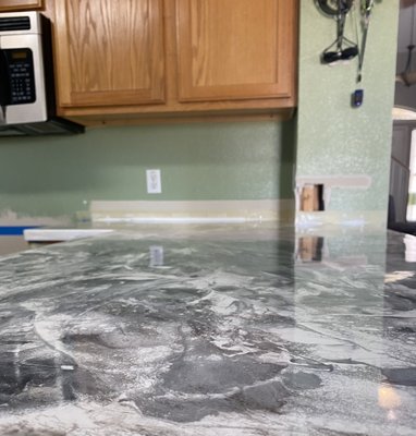 New countertop build with custom white epoxy titanium highlights in a sweeping pattern - White epoxy titanium highlights and a high gloss finish
This project the customer had us completely build of new countertops out of MDF board
Customer asked for heavy sweeping highlights rather than veins New countertop build with custom white epoxy titanium highlights in a sweeping pattern - White epoxy titanium highlights and a high gloss finish
This project the customer had us completely build of new countertops out of MDF board
Customer asked for heavy sweeping highlights rather than veins