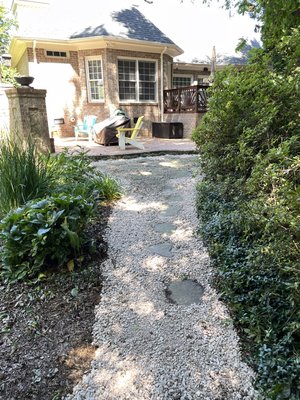Stone Walkway Redefining. - We recently had the pleasure of working with our client Tim to reshape and define his lovely stone walkway, while getting some plants trimmed back in the process.