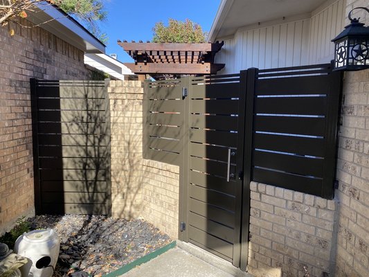 Bronze Gates - After we pick design with our customer we go with aluminum fence and gate , it’s two days install.
Modern and safety it’s what we do
 Bronze Gates - After we pick design with our customer we go with aluminum fence and gate , it’s two days install.
Modern and safety it’s what we do
