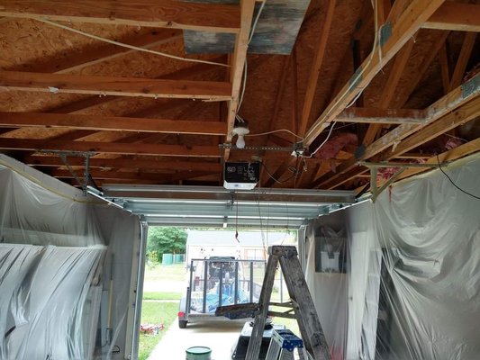 Garage Ceiling Replacement - This project was done satisfactory , Complete garage ceiling replacement and paint . Garage Ceiling Replacement - This project was done satisfactory , Complete garage ceiling replacement and paint .